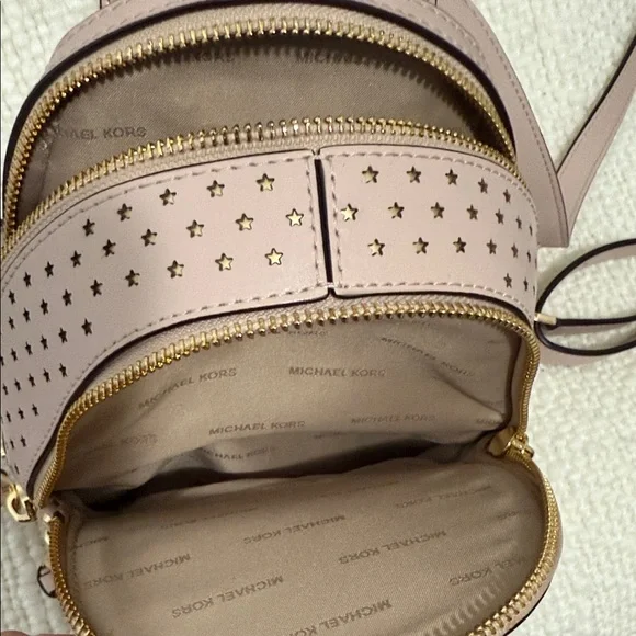 Michael Kors Blush Star-Patterned Mini Backpack - Picture 9 of 10
